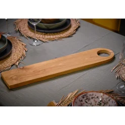 Longue planche à découper 61 cm bois de teck bout arrondi - STELLAR