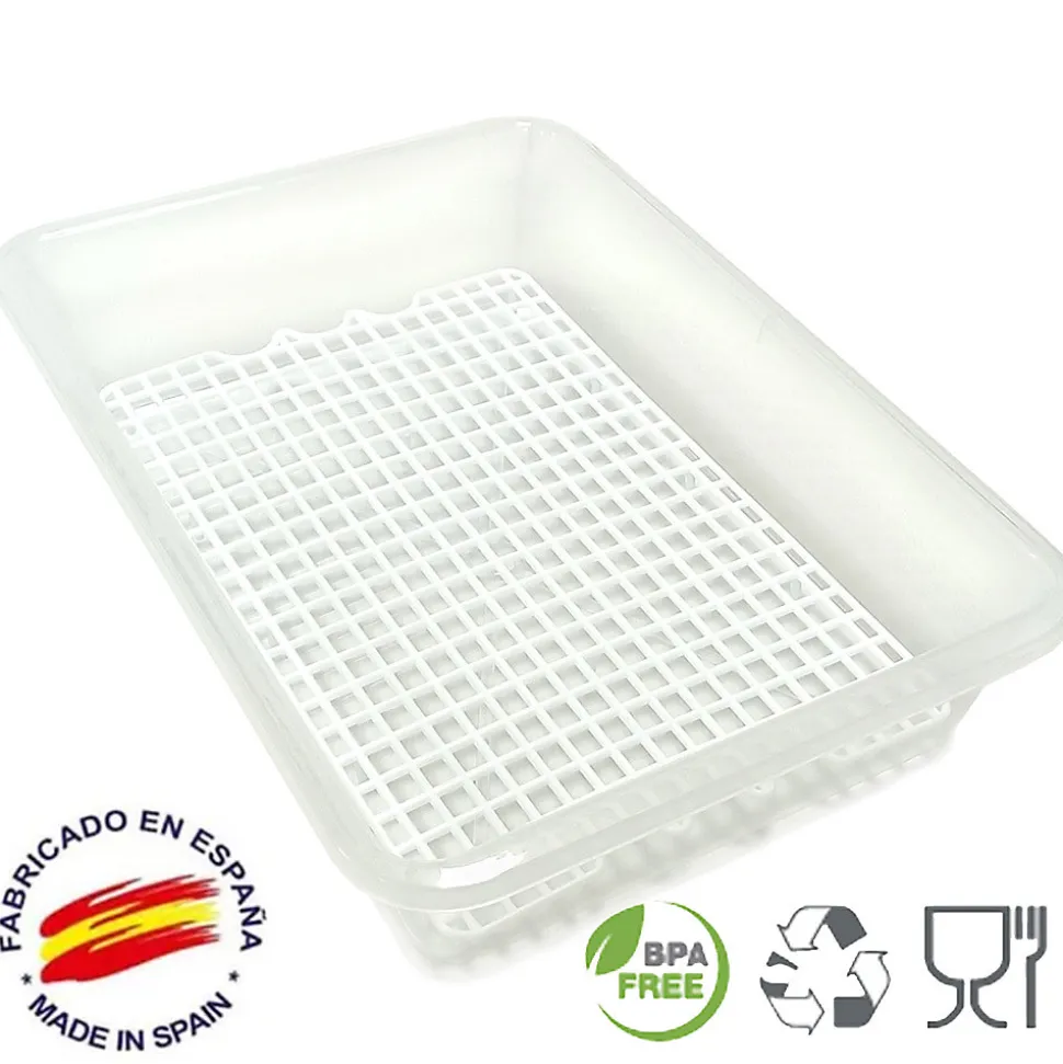 Lot 3 bacs de décongélation avec grille 4,2 L (couvercles de couleurs assorties). Hôtellerie, restauration, cuisines. Sans BPA