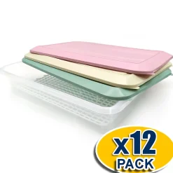 Lot 12 bacs de décongélation avec grille 4,2L (couvercles de couleurs assorties). Hôtellerie, restauration, cuisines. Sans BPA