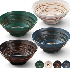 Lot 4 bols à nouilles japonais en céramique 20,3 cm