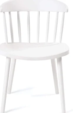 Lot 2 Chaises Cuisine à Barreaux Windsor Western, Plastique Souple Large Assise Dia (blanc)