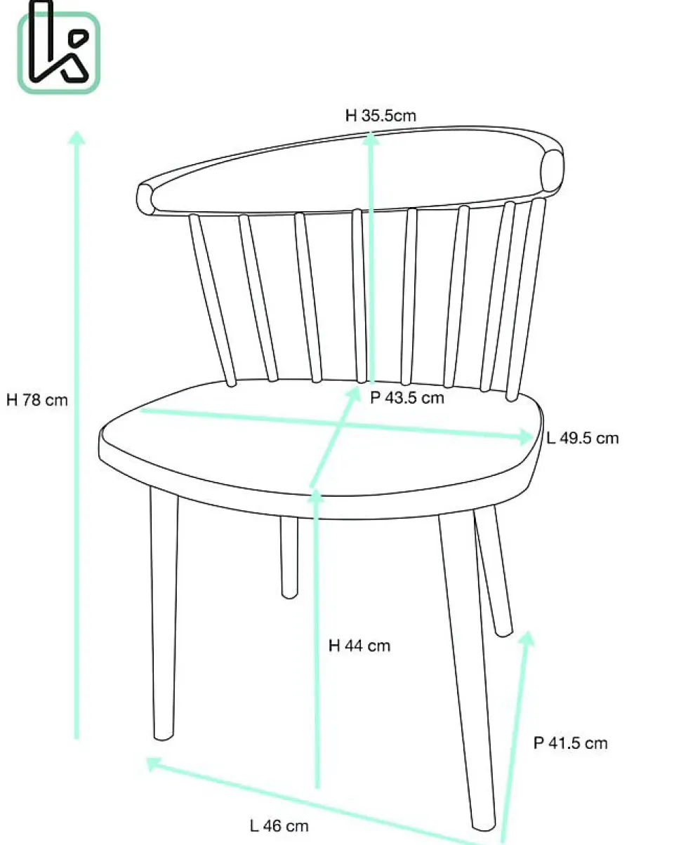 Lot 2 Chaises Cuisine à Barreaux Windsor Western, Plastique Souple Large Assise Dia (blanc)