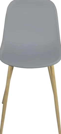 Lot 2 Chaises de Cuisine design Scandinave Pieds Métal Ton Bois Clair Yeni (gris)