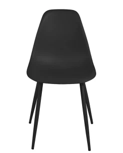 Lot 4 Chaises de Cuisine design Siège Plastique Souple Pieds Métal NOVA (noir)