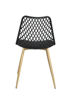 Lot 2 chaises modernes scandinaves pieds métal kia (noir)