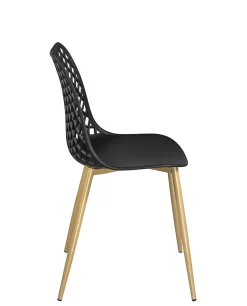 Lot 2 chaises modernes scandinaves pieds métal kia (noir)