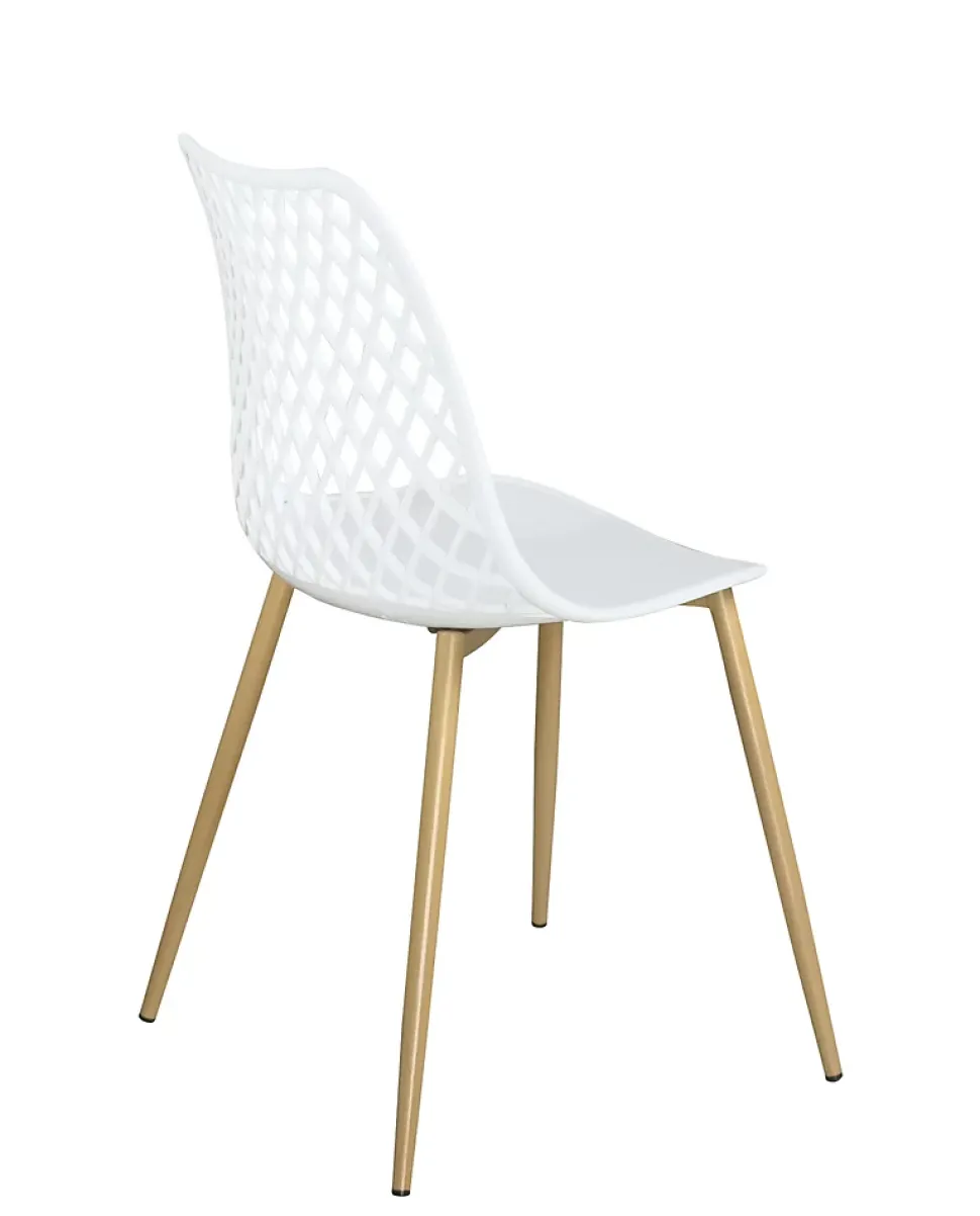Lot 2 chaises modernes scandinaves pieds métal kia (blanc)