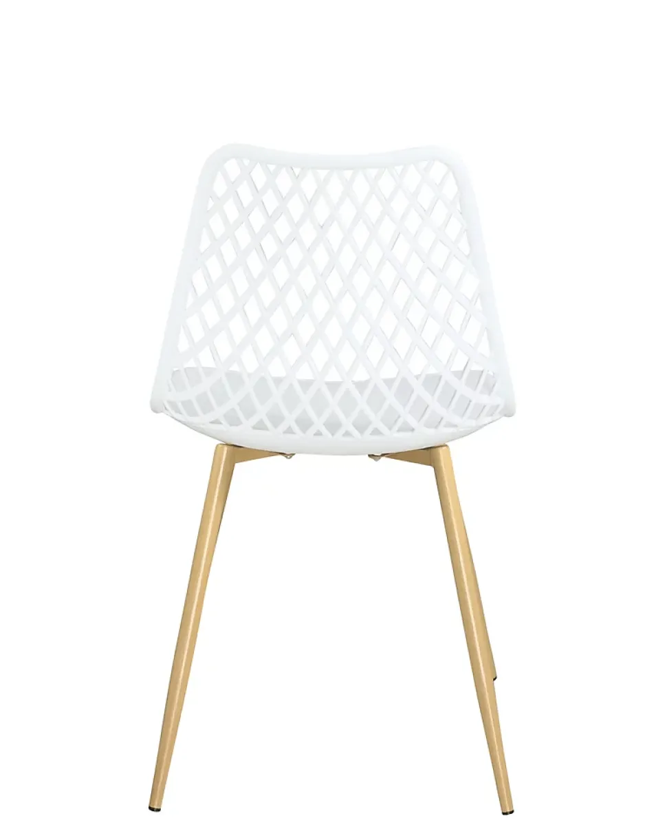 Lot 2 chaises modernes scandinaves pieds métal kia (blanc)