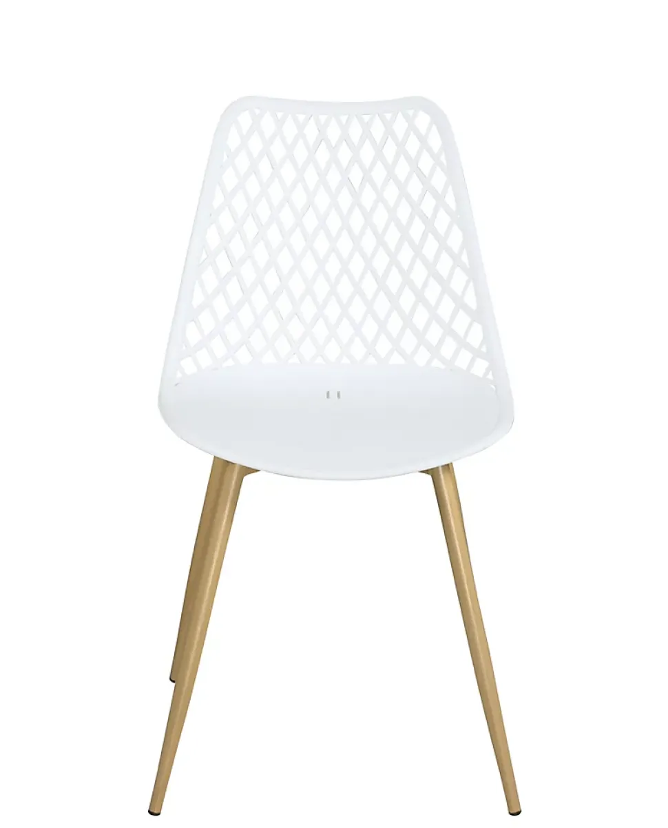 Lot 2 chaises modernes scandinaves pieds métal kia (blanc)