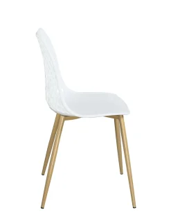 Lot 2 chaises modernes scandinaves pieds métal kia (blanc)
