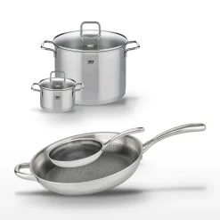 Lot 2 Faitouts 16/26 cm et 2 Poêles 24/32 cm Elo Relief Evolution