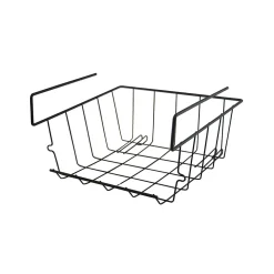 Lot 12 panier suspendu, organisateur à suspendre, rangement placard cuisine, panier de rangement en métal noir -L22 x P22 x H13 cm