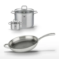 Lot 1 Poêle 32 cm et 2 Faitouts 16/26 cm Elo Relief Evolution