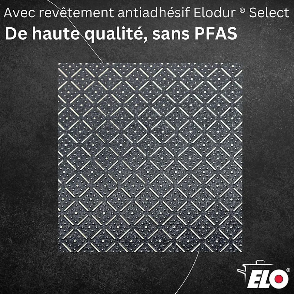 Lot 2 Poêles 32/24 cm et 2 Faitouts 14/12 cm Elo Relief Solution