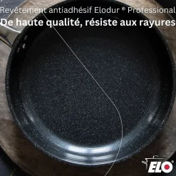 Lot 2 Poêles 24/28cm & 2 Faitouts 12/26cm Elo Profi Therm Platinum