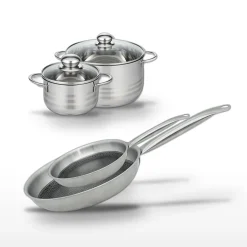 Lot 2 Poêles 24/28cm et 2 Faitouts 16/24cm Elo Relief Solution