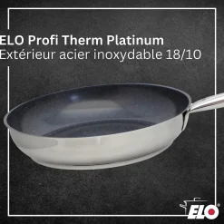 Lot 2 Poêles 28/32cm et Faitout 14cm Elo Profi Therm Platinum