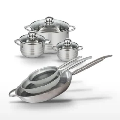 Lot 3 Poêles Elo Relief Solution 24/28/32 cm & 3 Faitouts Elo Brillant 12/14/20 cm