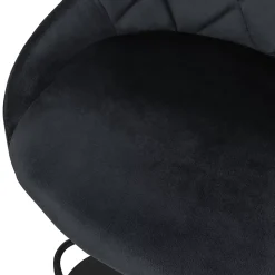 Lot 4 tabouret de bar rembourrées velours chaise noir hauteur réglable 62-82cm