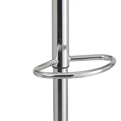 Lot 2 Tabourets Bar Rond Siège Simili Rembourré Pivotant Hauteur Réglable Pied Chrome YO (blanc)