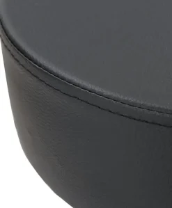 Lot 2 Tabourets Bar Rond Siège Simili Rembourré Pivotant Hauteur Réglable YO (noir Intégral)