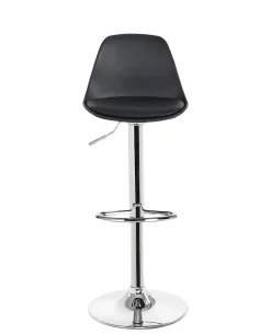 Lot 2 Tabourets De Bar Cuisine Coussin Simili Pivotant Hauteur Réglable Pied Chrome SIG (noir)