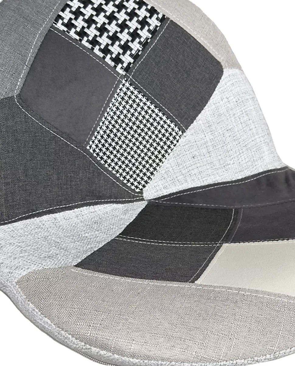 Lot 2 Tabourets De Bar Design Siège Rembourré Patchwork Tissu Pivotant Hauteur Réglable SIG (gris)