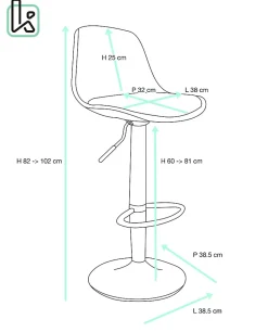 Lot 2 Tabourets De Bar Design Coussin Simili Pivotant Hauteur Réglable SIG (blanc Gris)