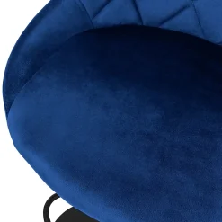 Lot 4 tabourets de bar rembourrées velours chaise bleu hauteur réglable 62-82cm