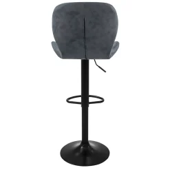 Lot 2 tabourets de bar rembourrées en simili anthracite hauteur réglable 59-79cm