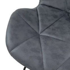 Lot 2 tabourets de bar rembourrées en simili anthracite hauteur réglable 59-79cm