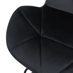 Lot 2 tabourets de bar rembourrées velours chaise noir hauteur réglable 59-79cm