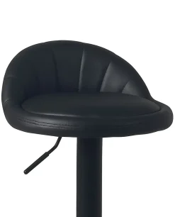 Lot 2 Tabourets De Bar-cuisine Simili Pivotant Hauteur Réglable Pied Noir SATI+ (noir)