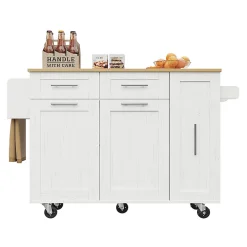 Îlot Cuisine Rangement Snacks Armoires Blanc Blackcolors