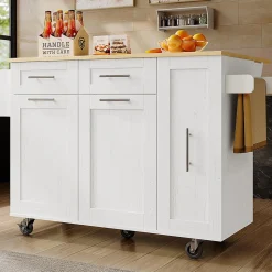 Îlot Cuisine Rangement Snacks Armoires Blanc Blackcolors