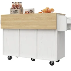 Îlot Cuisine Rangement Snacks Armoires Blanc Blackcolors