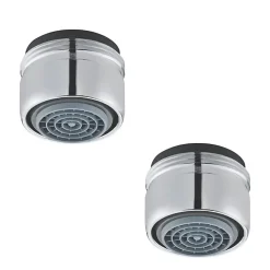 Lot de 2 aérateurs antitartre avec limiteur de débit 1,9 l/min M 24x1 PRESTO chromé