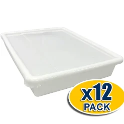 Lot de 12 Bacs Alimentaires (10,7l - Avec Couvercle) - Salles à manger, cuisines, boucheries, restaurants, traiteurs
