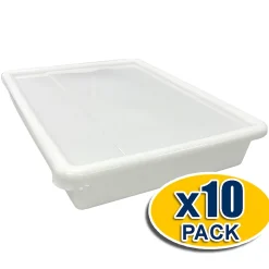 Lot de 10 Bacs alimentaires (10,7L - Avec couvercle) - Cuisines, restaurants, poissonneries, écoles, traiteurs