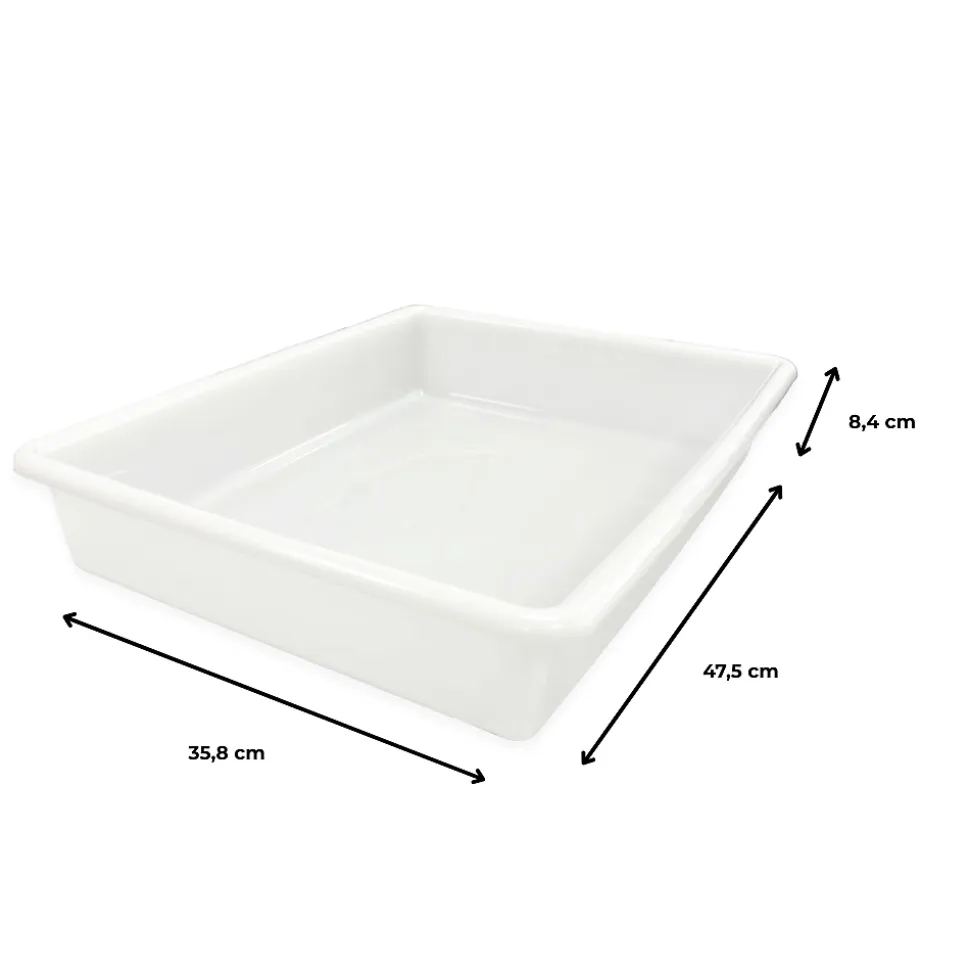 Lot de 6 bacs blanches alimentaires (10,7l - avec couvercle) - Cuisines, restaurants, boucheries, poissonneries, traiteurs