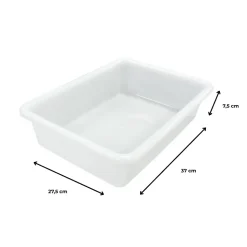 Lot de 6 bacs blanches alimentaires (5,6l - avec couvercle) - Cuisines, restaurants, boucheries, poissonneries, écoles, traiteurs