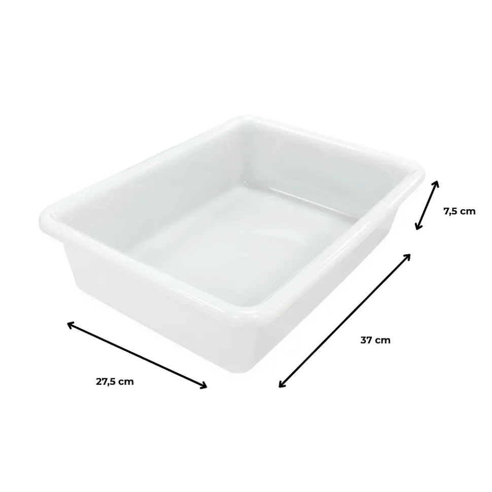 Lot de 6 bacs blanches alimentaires (5,6l - avec couvercle) - Cuisines, restaurants, boucheries, poissonneries, écoles, traiteurs