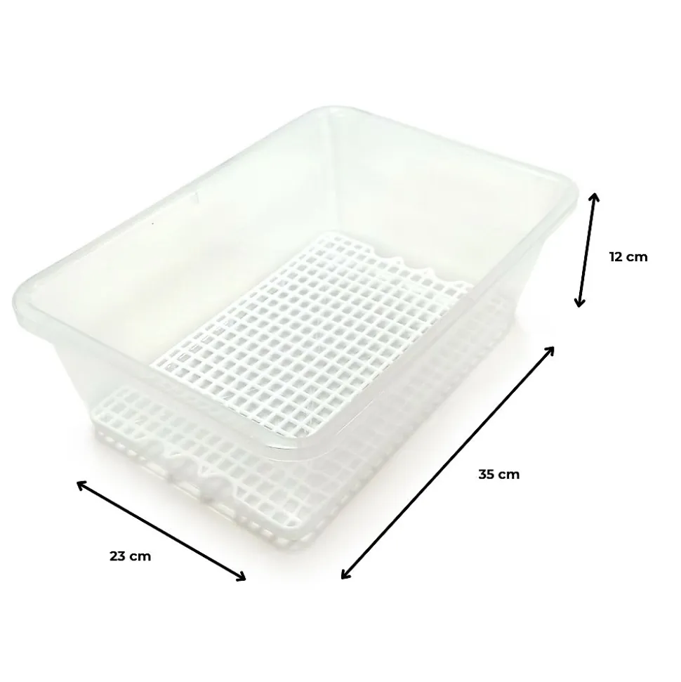 Lot de 12 bacs de décongélation de 6,5 L avec grille (couvercle vert). Sans BPA. Pour restauration, cuisines, cantines