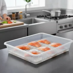 Lot de 3 Bacs de décongélation avec grille de 4,2 L. Restaurants, hôtels, cuisines... Sans BPA