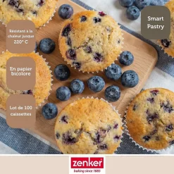 Lot de 100 barquettes alimentaires en papier 2,5 cm Zenker Smart pastry