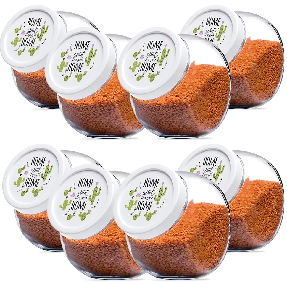 Lot de 8 bocals à bonbons bocal en verre avec couvercle pot de conservation 1,5L - Diamètre 10.5 x Hauteur 16 cm