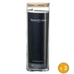 Lot de 3 Bocaux en verre pour spaghettis 1,9 litre