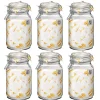 Lot de 6 bocaux hermétiques à bouchon mécanique, bocal pot de conservation, jarre en verre, 2 L - Diamètre 12.5 x Hauteur 21.6 cm