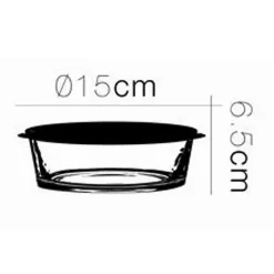 Lot de 12 boîte de conservation rond avec couvercle hermétique, frigoverre en verre - Diamètre 15 x Hauteur 6.5 cm