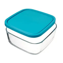 Lot de 24 boîte de conservation carrée avec couvercle hermétique, frigoverre en verre - Longueur 19 x Profondeur 19 x Hauteur 8 cm